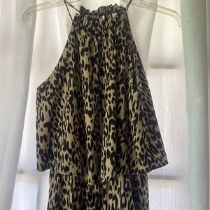 Tyche Leopard Print Halter Jumpsuit with pockets!!